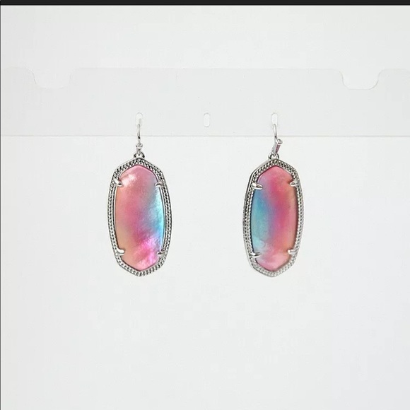 NWT Kendra Scott Elle Silver/Watercolor Illusion!